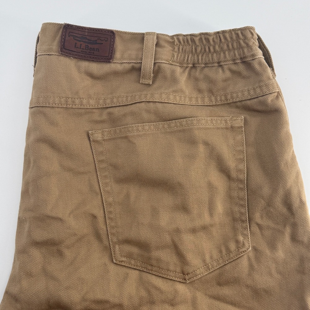 LL Bean‎ Mens Comfort Waist Flannel Lined Chinos Khaki Tan Pants 42x30 0JLA9